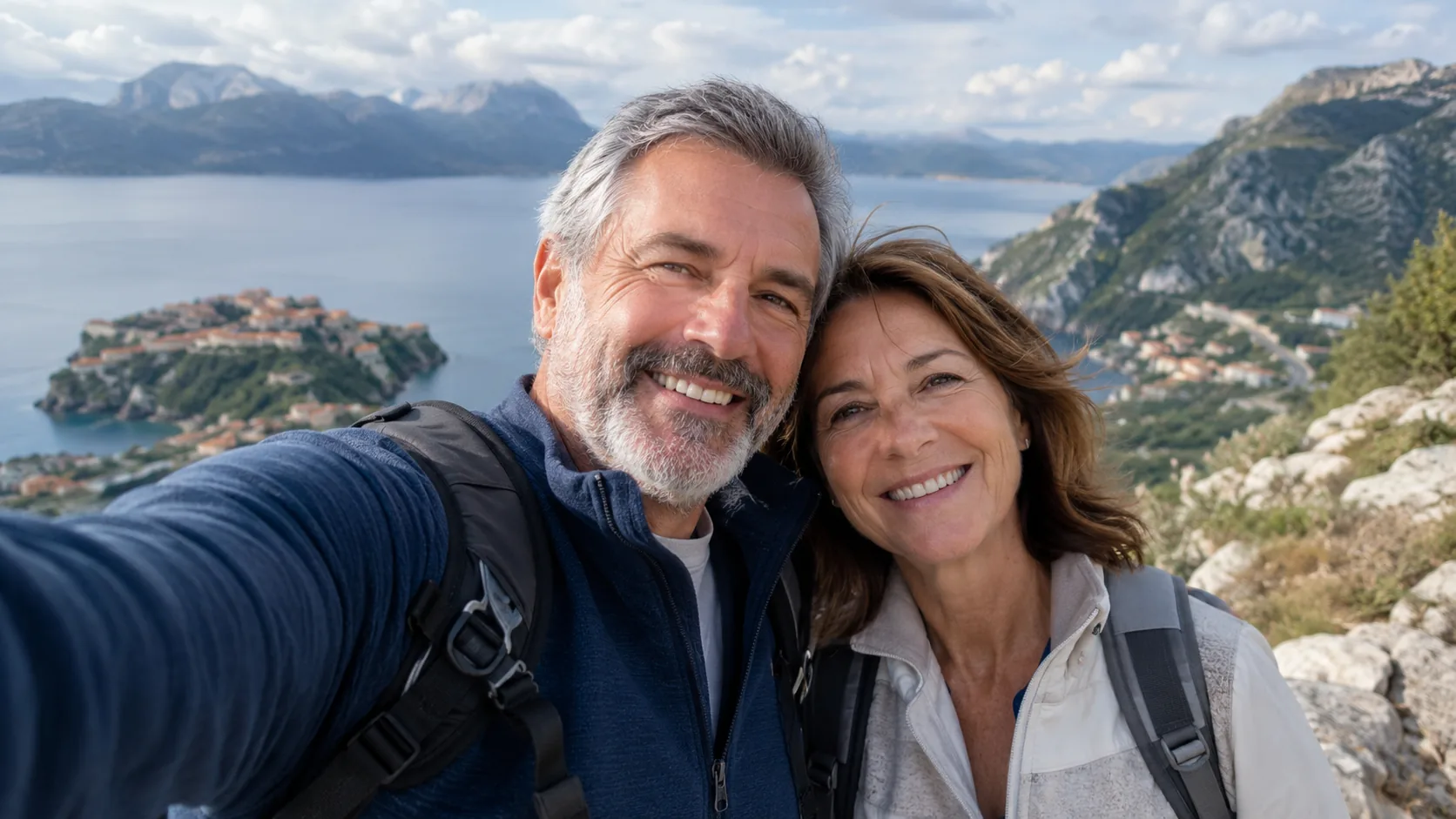 Mature couple travelling